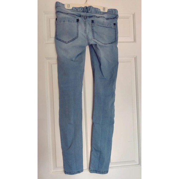 Free People Women's Jeans 27 Skinny Jean Mid Rise Light Blue Rustic Distressed - Picture 6 of 16